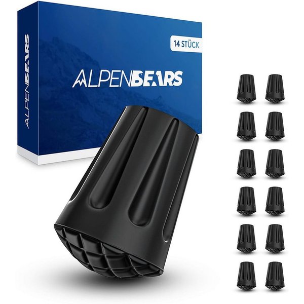 Alpen Bears Wanderstock Gummipuffer Pads für Trekkingstöcke 14 St., Amatopia Wanderstöcke Terrain Sicherheit Halt Gebirge Wandern Kies