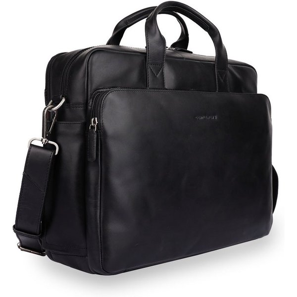 Gentlemen's Laptoptasche Max - Notebooktasche aus Echtleder mit Schultergurt 16 Zoll