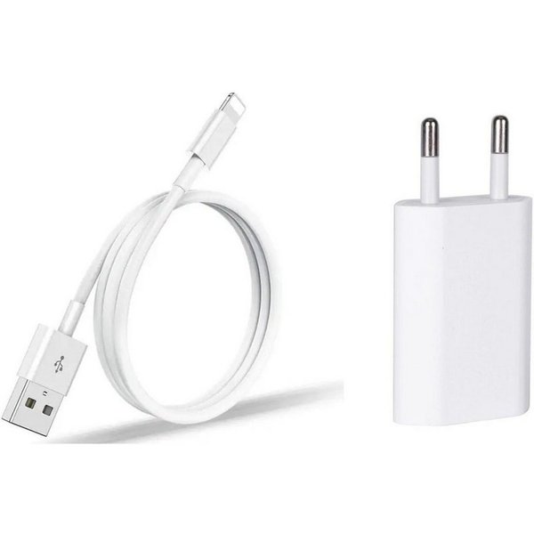 Alpha Electronics Ladekabel USB passt für iPhone 11, 12, 13, 14, Pro, X, Xs, Xr, Xs Max Smartphone-Ladegerät (1x Ladekabel USB-A auf Lightning + 1x Adapter USB-