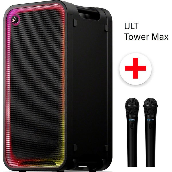 Sony Set: ULT TOWER MAX + 2x Mikrofone (UVP 149,99) Party-Lautsprecher (Bluetooth, 2150 W)