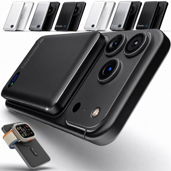 GreenHec Powerbank MagSafe iPhone 18 17 16 15 14 13 Pro Max Power Bank Wireless Powerbank MagSwift Duo Powerbank A 10000 mAh (1,5 V), Magnetische 10000mAh 5000m