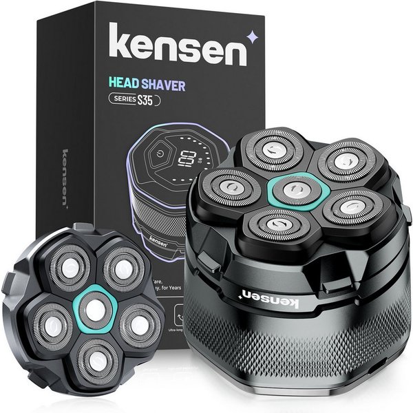 Kensen Haarschneider Glatzen Rasierer Herren Set, kensen Kopfrasierer mit Ersatzscherkopf
