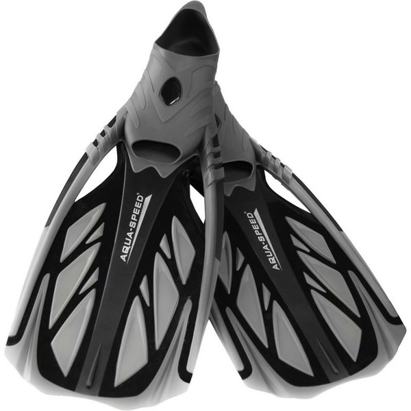 Aqua Speed Flosse INOX – Perfekt für mühelose Tauchgänge Größe 42/43 (Taucherflossen mit ergonomischer Passform – Flexibel & stark), Gummierte Verstärkungen – S