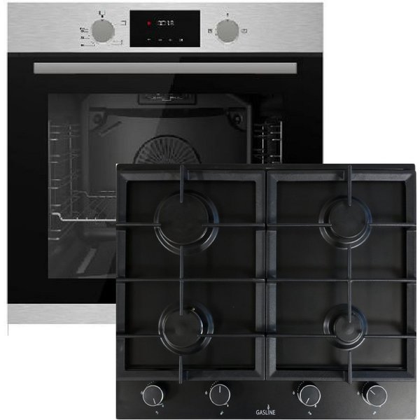 Gasline Gasherd-Set Gasline Gasherdset GB850-FIX Einbaubackofen+Gaskochfeld GAG60INB 60cm