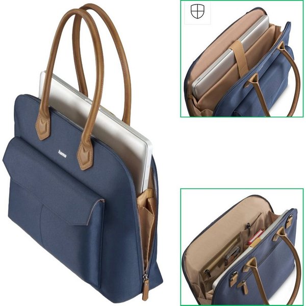 Hama Laptoptasche Notebook-Tasche Handtasche 13,3" bis 14,9" Blau (Notebook-Tasche), Hülle Laptop-Case Shopper Bag 13,3" 13,5" 14" 14,1" 14,2" 14,5" Zoll