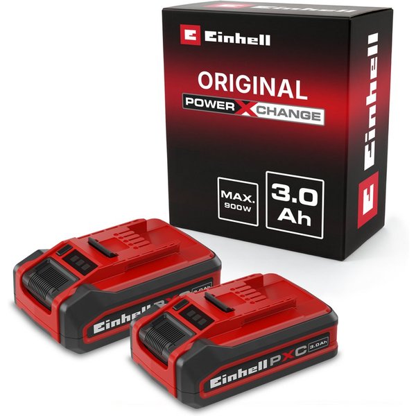 Einhell 18V 3Ah PXC Plus Twinpack Akku (2 St), 18 V, 3 Ah, universell verwendbar für alle Power X-Change Geräte