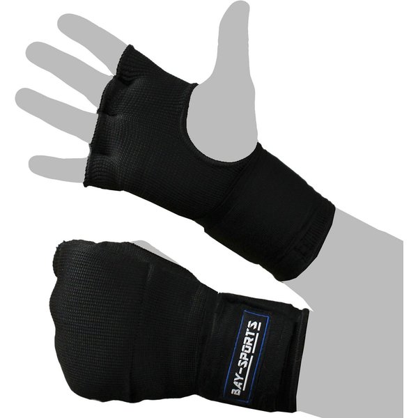 BAY-Sports Boxbandagen Fast gepolsterte Box-Bandagen Handbandagen schwarz