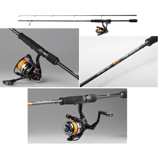 DAM Fishing Spinnrute DAM Set Fire Wave XP Sp Combo - Spin - 7 Größen wählbar - Raubfisch, Modernes Design