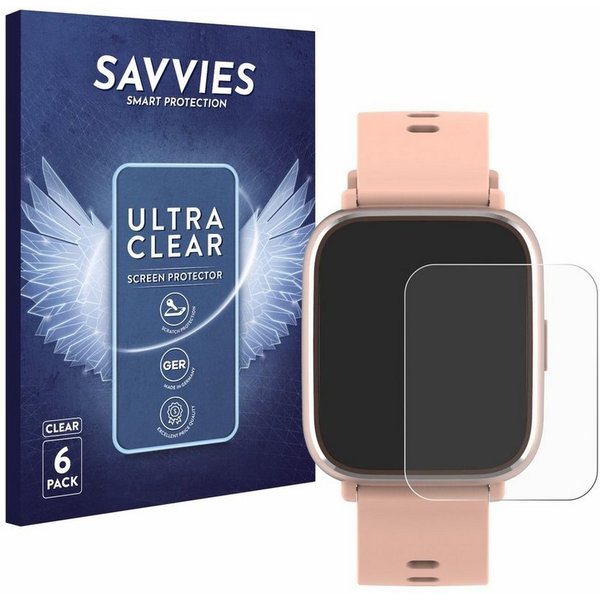 Savvies Displayschutzfolie Schutzfolie für Denver SW-161, 6 Stück, Displayschutz Schutz Folie Klar Transparent