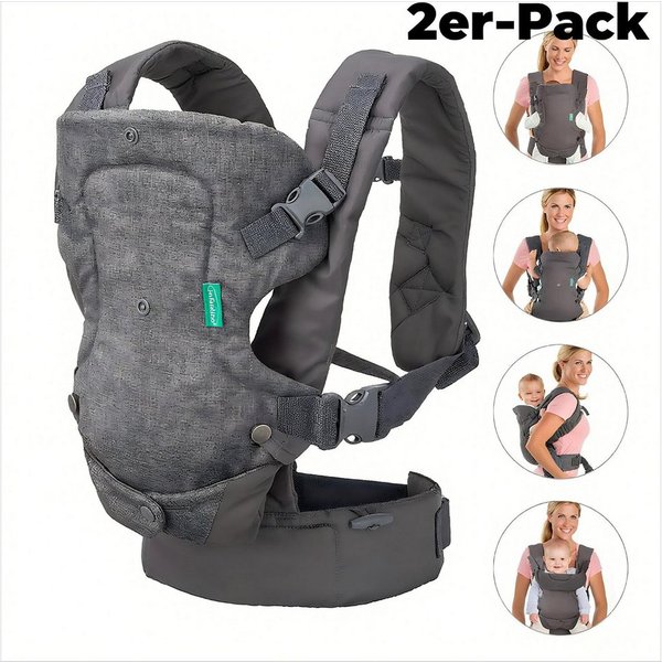 POPOLIC Bauchtrage Ergonomische 4-in-1-Babytrage für Neugeborene und Kleinkinder (Ergonomische Babytrage, 4 Tragemöglichkeiten, 2-tlg), leicht, 3-15 kg, mit Hüf
