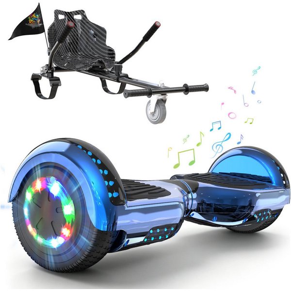 RCB Balance Scooter Kart Set, 6,5 Zoll Hoverboard mit Sitz für Kinder, Hoverboard mit Go-Kart