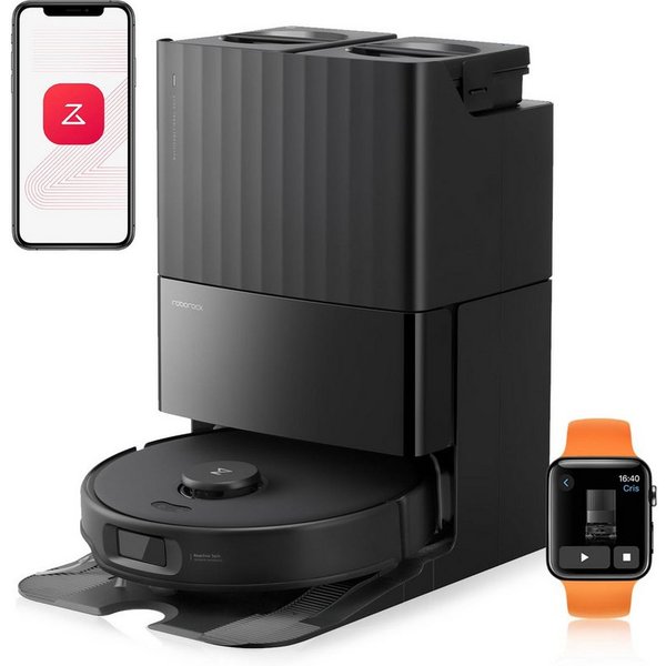 Roborock Saugroboter Qrevo Edge S5A, 18500Pa (Upgrade von S8 Pro Ultra), 66 W, mit Wischfunktion,Dual Anti-Tangle-System, 18500Pa, Dual Anti-Tangle-System, 75℃ 