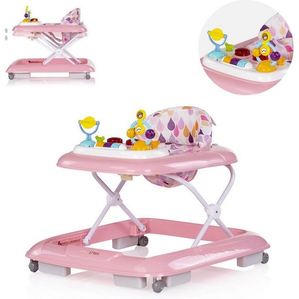 Chipolino Lauflernhilfe Baby Steps, Silikon, Spielpanel Räder Stopper klappbar Licht, Spielcenter