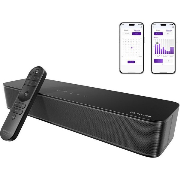 Ultimea Poseidon M20 Soundbar 2.1-Kanal (Bluetooth, 120 W, Mit integriertem Subwoofer, APP-Steuerung, All-in-One-PC-Lautsprecher)