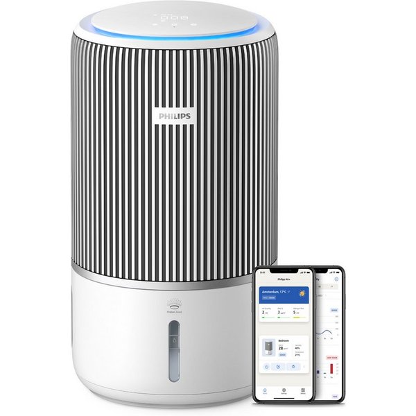Philips Kombigerät Luftbefeuchter und -reiniger AC3420/10 PureProtect Water 3400 Series, Luftreinigungsrate 300 m³/h, für 78 m² Räume, mit HEPA-& Aktivkohlefilt