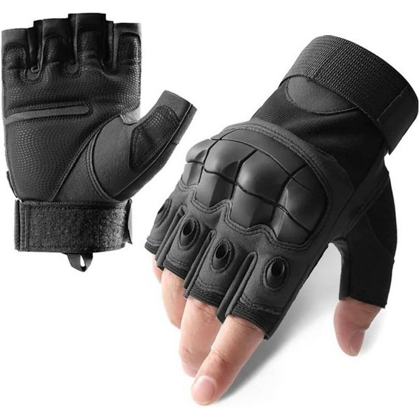Foxter Sport Multisporthandschuhe Fingerlose Taktische Schutzhandschuhe Outdoor Sport (Fingerlose Outdoor Schutzhandschuhe mit rutschfester Handfläche Paar, Han