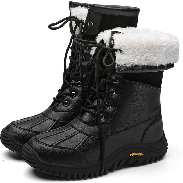 HUSK'SWARE Schneeschuhe (Rutschfeste Damenstiefeletten mit warmem Innenfutter), Warme Damen Stiefeletten aus Lederimitat