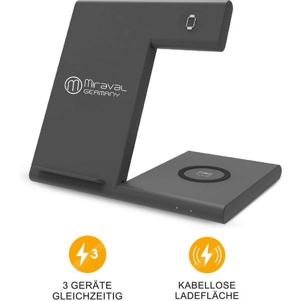 Miraval 3 in 1 Ladestation für kabelloses Laden Wireless Charger