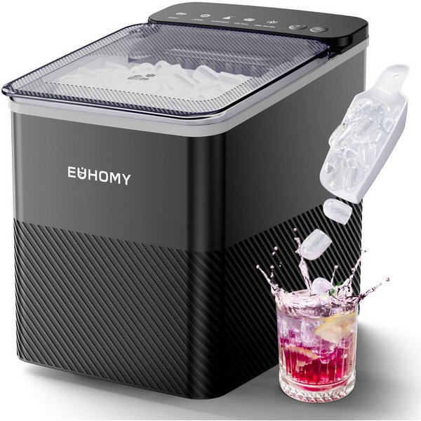 EUHOMY Eiswürfelmaschine Eiswürfelmaschine, 9 Eiswürfel in 2 Größen, Automatische Reinigung, 9 Eiswürfel in 2 Größen,für Büro/Küche/Schlafzimme