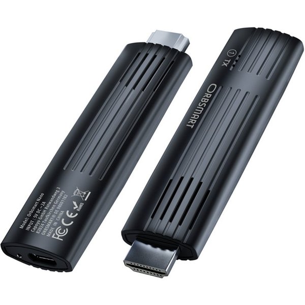 Orbsmart Nano Wireless HDMI Sender & Empfänger Set für TV, Beamer, PC & Laptop HDMI-Adapter HDMI zu HDMI, Transmitter, 1080p Full HD, 30m Reichweite, Plug & Pla