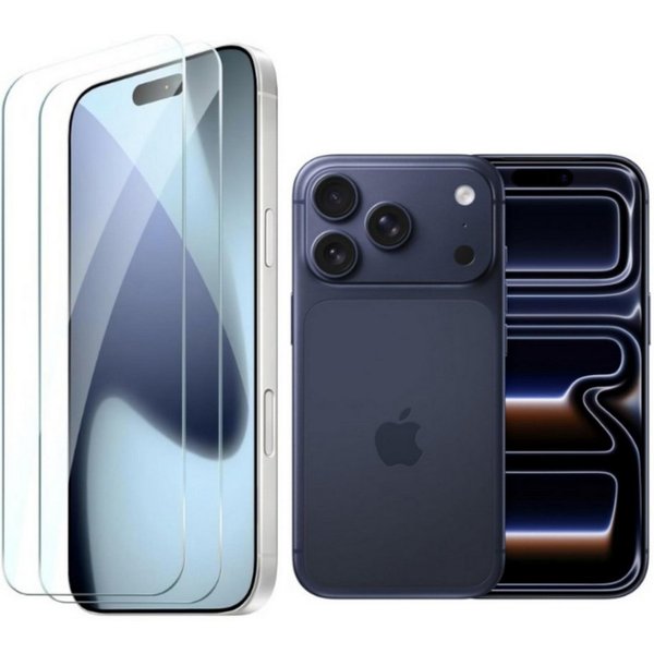 CLM-Tech Displayschutzglas 2X iPhone 17 pro / iPhone 18 Pro für iPhone 17 Pro / iPhone 18 Pro 6,3 Zoll, Panzerglas Folie - Blasenfreie Anbringung und kratzfest 
