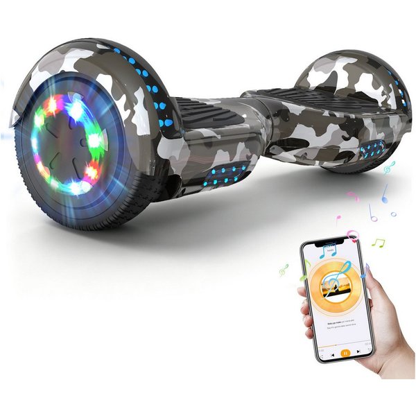 RCB Balance Scooter JD5JD6, 6,5 Zoll Zweimotoren Hoverboard mit LED-Leuchten und Bluetooth