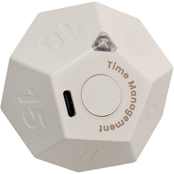 HOKO Kurzzeitmesser 11 Zeitvorgaben bis 90 Minuten, Würfel-Timer USB-C-Akku, 3 Signalmodi automatischem Start und Beenden, für Kinder und Erwachsene, Weiß