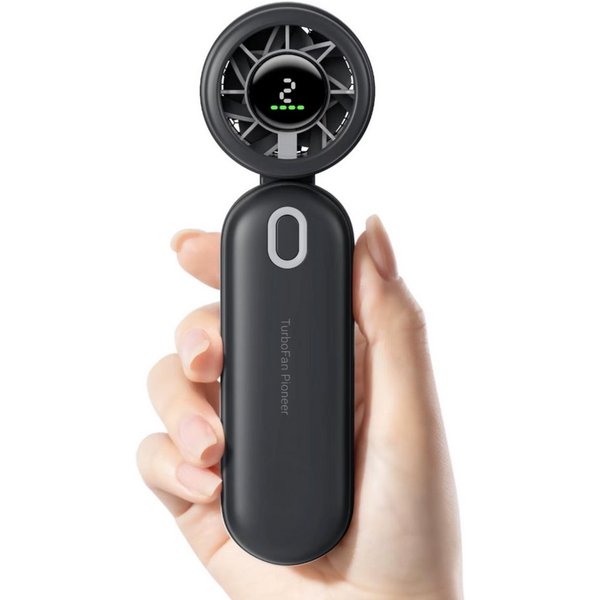 HS.SUPPLY Handventilator Handventilator 3-in-1 4000mAh Akku USB-C LED 5 Stufen, 5,6 cm Durchmesser, 3-in-1 Ventilator mit 4000 mAh Akku und LED-Display