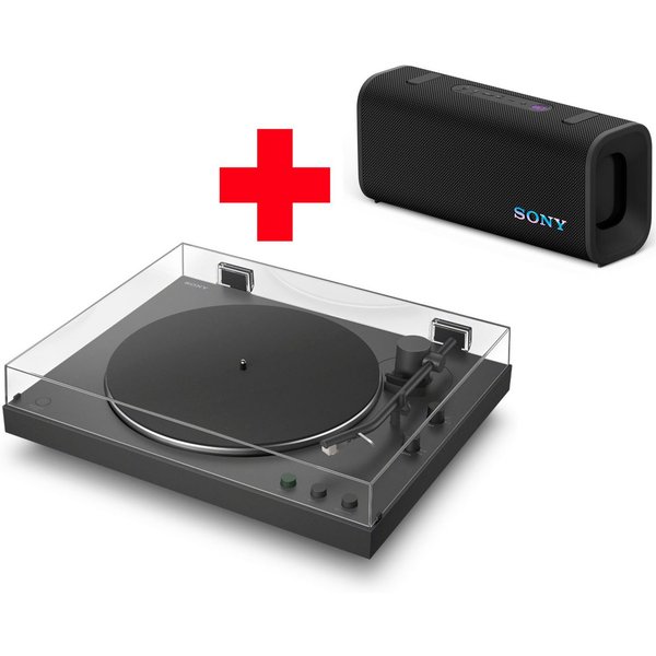 Sony PS-LX3BT + Field 3 Plattenspieler (Riemenantrieb, Bluetooth, Vollautomatik, Hi Res Wi, Riemenantrieb, Phono Vorv., Staubschutz)