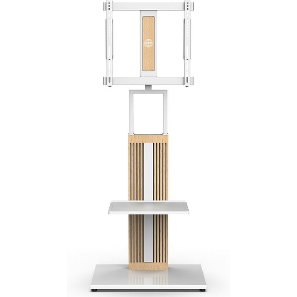 FITUEYES TV-Ständer aus Holz, mit höhenverstellbarer Ablage, ±15° schwenkbar, 32-65 Zoll, (bis 65,00 Zoll, höhenverstellbar, mit Kabelmanagement)