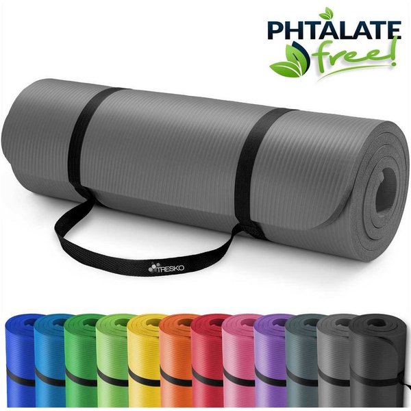 TRESKO Gymnastikmatte rutschfest mit Tragegurt Sportmatte gepolstert, Yogamatte Gymnastikmatte Dick Fitnessmatte