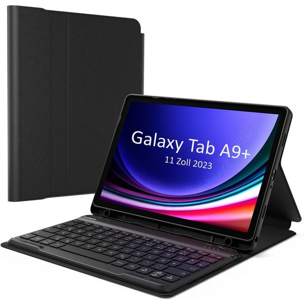 Inateck Hülle mit Tastatur für Samsung Galaxy Tab А9+/A9 Plus 11Zoll 2023 Tablet-Tastatur (Abnehmbare, Rundum-Schutz)