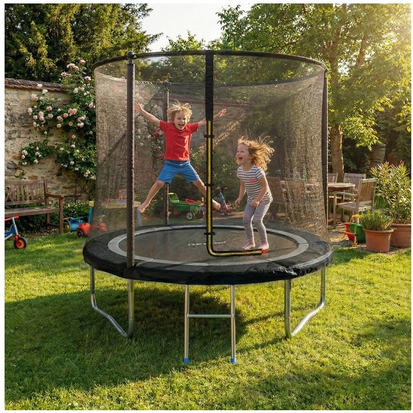 HOMALL Gartentrampolin Kindertrampolin, Outdoor-Trampolin, Durchmesser 183/222/290/360 cm, Ø 222 cm, (Ausgestattet mit Sicherheitsnetz, Leiter und 360°-Gelander