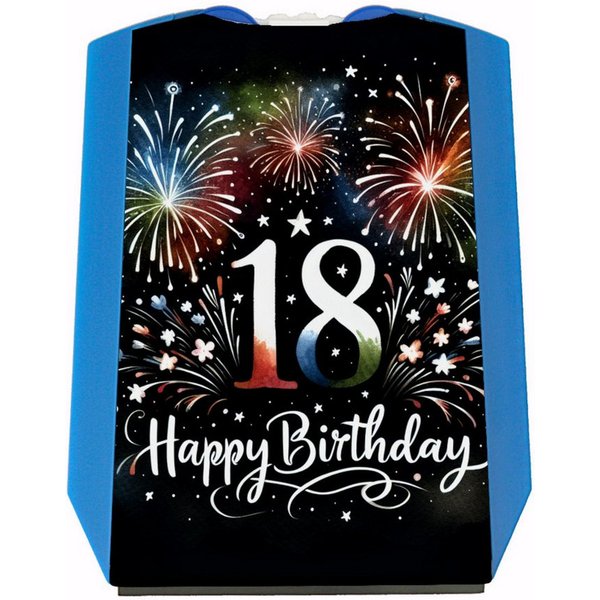 speecheese Parkscheibe 18. Geburtstag Feuerwerk Parkscheibe mit Spruch Happy Birthday 18