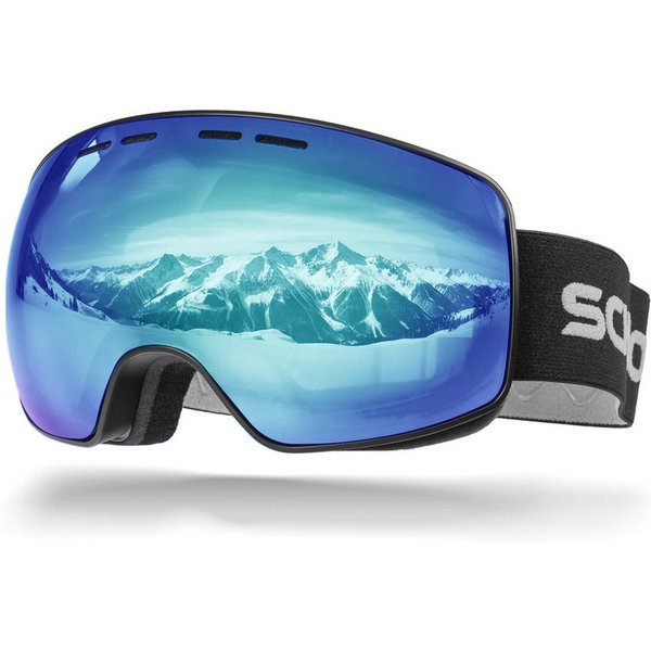 SCHNORR Sportbrille Schnorr Skibrille Ventra - Sphärisch, Blau (S3), Full REVO, Anti-Fog, (1-St), Full REVO-Beschichtung Blau (S3)