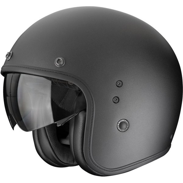 Scorpion Exo Motorradhelm Scorpion Exo Belfast EVO Solid Jethelm Matt-Schwarz Perlmutt (1er Set), jethelm für motorrad