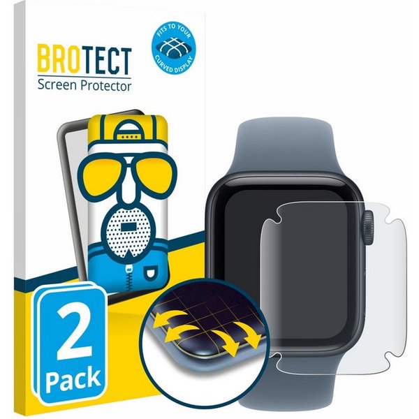 BROTECT Displayschutzfolie Fullscreen Schutzfolie für Apple Watch SE 3 (40 mm), 2 Stück, Displayschutz Folie Fullcover Matt Entspiegelungsfolie