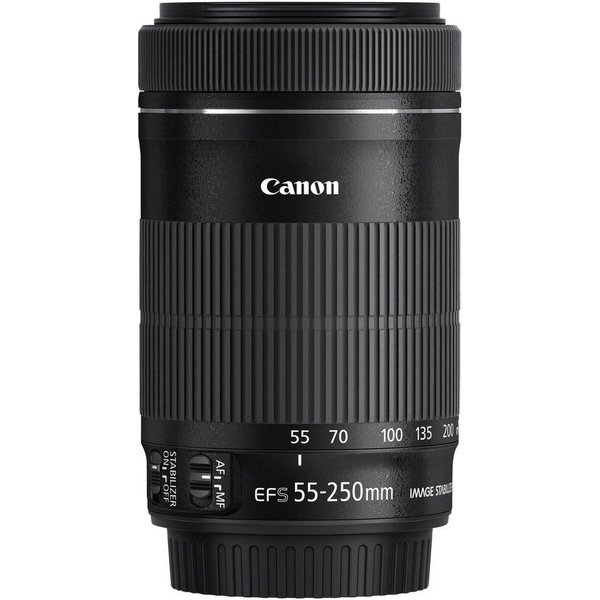 Canon EF-S 55-250mm f/4-5.6 IS STM Zoomobjektiv, (Passend für Canon EOS EF-S System Kameras (z.B. EOS 250D)