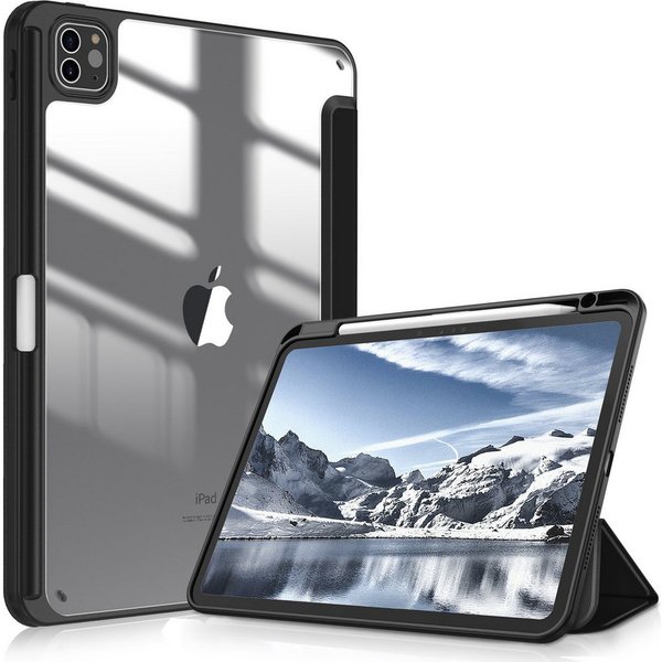 Fintie Tablet-Hülle für iPad Pro 11 Zoll (M5/M4) 2025/2024 mit Stifthalter, Stoßfeste Schutzhülle mit transparenter Hartschale auf der Rückseite