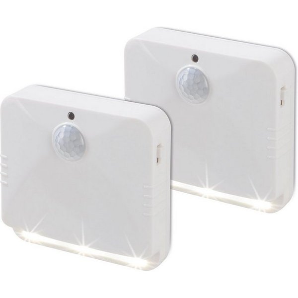 EASYmaxx Bewegungsmelder innen & außen, automatisch & 120° Winkel, LED Sensorenlicht 2er-Set