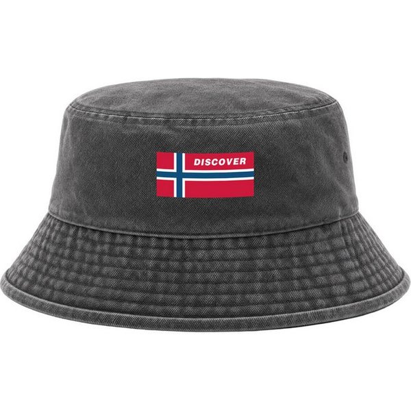 Neverless Fischerhut Anglerhut mit Print Discover Baumwolle Bucket Hat Herren Damen