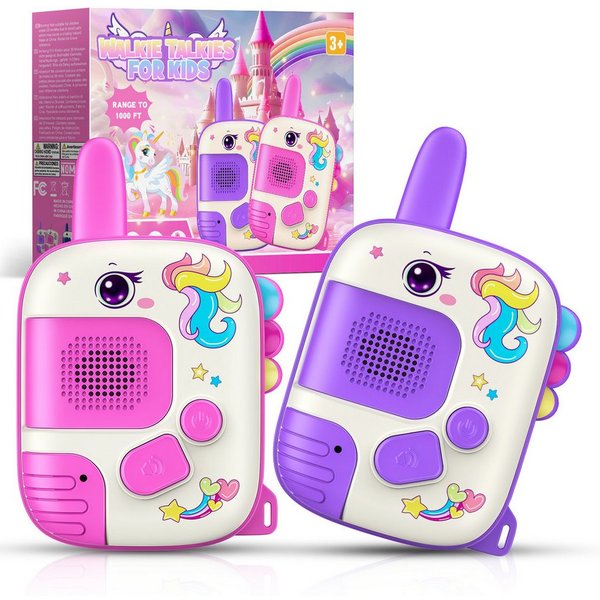Wootoy Walkie Talkie Funkgeräte Kinder Walkie Talkie Spielzeug klare Sprachübertragung, (mit Reichweite von bis zu ca. 300 m, 2-St., Kompaktes ergonomisches Des