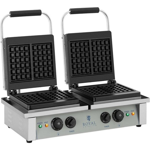 Royal Catering Waffeleisen Doppelwaffeleisen Elektro Waffelautomat Waffelgerät Belgische Waffel, 4000 W