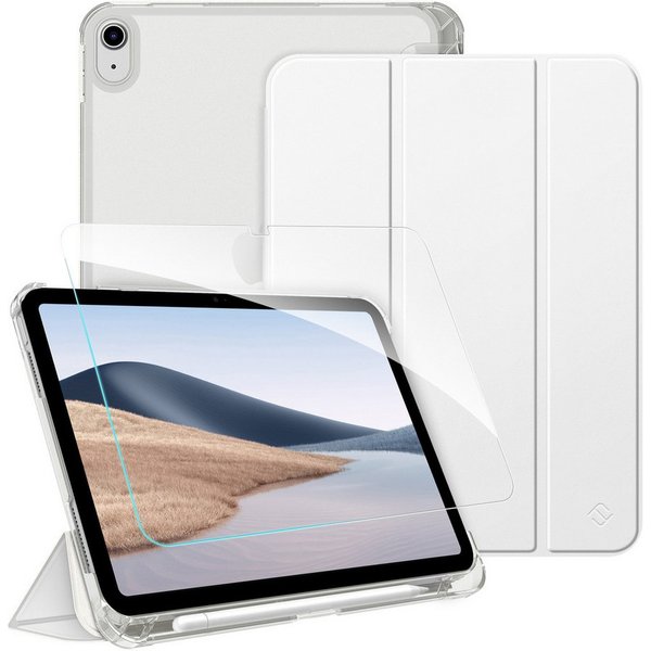 Fintie Tablet-Hülle für iPad 11 Generation 11'' 2025 (A16), iPad 10 Generation 10.9'' 2022, mit Schutzfolie, matt durchsichtige Rückseite Case mit Stifthalter