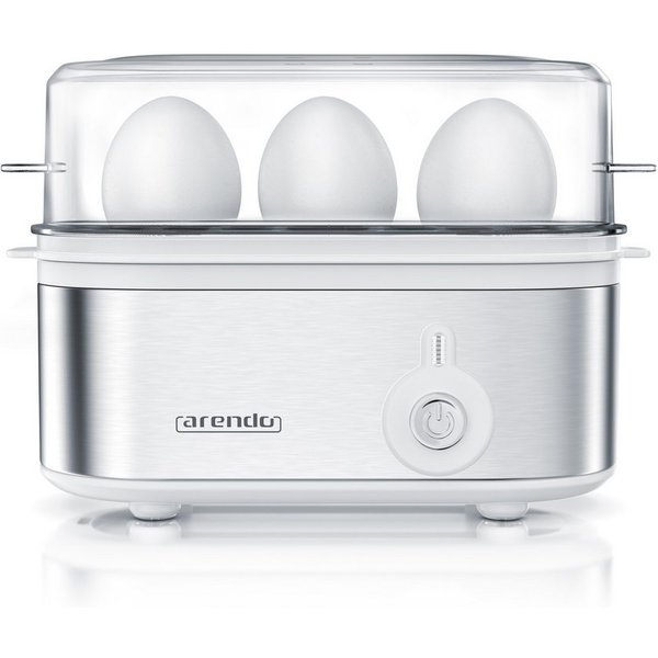 Arendo Eierkocher 3-fach, Edelstahl, Ein / Aus-Schalter, frei wählbarer Härtegrad, Anzahl Eier: 3 St., 210 W, Threecook Egg Cooker, GS, BPA-frei, für 1 bis 3 Ei