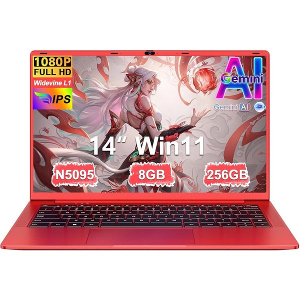 bvate 2026 14-Zoll-Laptop-Computer, 8 GB DDR4, Quad-Core N5095 CPU Notebook Notebook (OTHER, N5095, 8 GB, 256 GB SSD, 180° Drehung/Low Blue Light-Zertifizierung