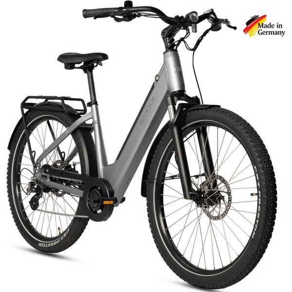 SAXXX E-Bike Cityrad Damen und Herren 28x2,35", SAXXX SUV, 468Wh, 120 km, 95 % vormontiert, 7 Gang SHIMANO Altus Schaltwerk, Kettenschaltung, Hinterradmotor, 46