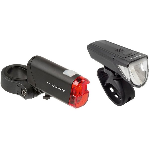 M-Wave Fahrrad-Frontlicht Atlas K 51, Fahrrad Licht LED Fahrradlicht Beleuchtungsset StVZO
