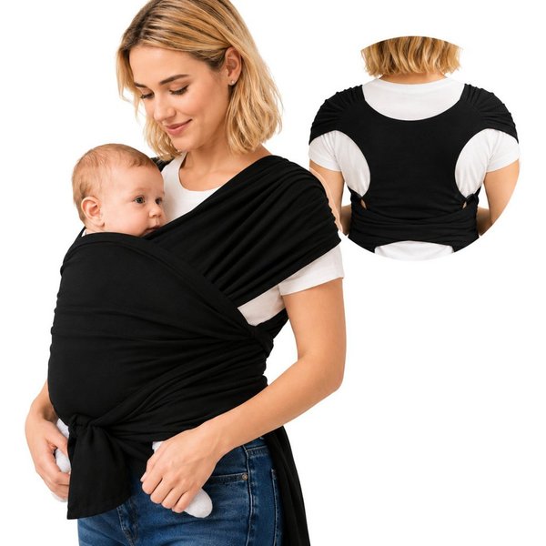 SKY & ZEN Tragetuch Baby Neugeborene - Babytragetuch ohne binden, Babytrage ab Geburt bis 15 Kilo, elastisches Tragetuch
