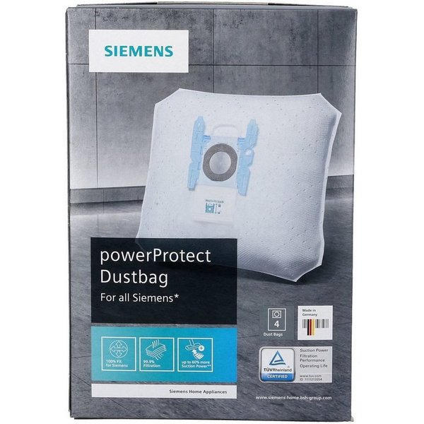 SIEMENS Filterbeutel Beutel Set 4 Stück 17003049 Typ G ALL VZ41FGALL, für Staubsauger